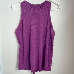 Purple striped athletic top